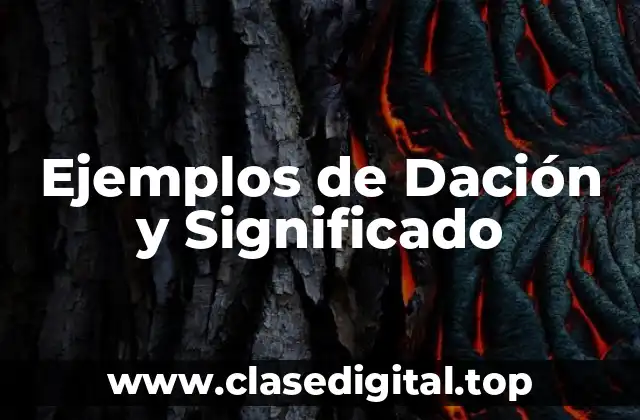 Ejemplos de Dación y Significado
