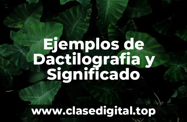 Ejemplos de Dactilografia y Significado