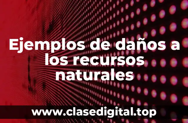 Ejemplos de daños a los recursos naturales