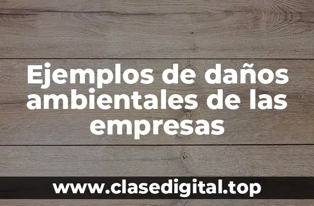 Ejemplos de daños ambientales de las empresas