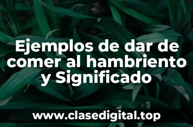 Ejemplos de dar de comer al hambriento y Significado