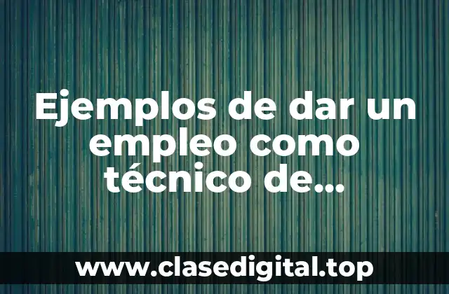 Ejemplos de dar un empleo como técnico de computadoras