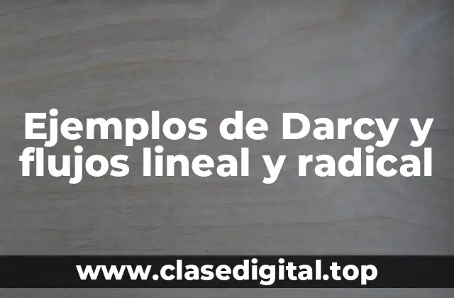 Ejemplos de Darcy y flujos lineal y radical