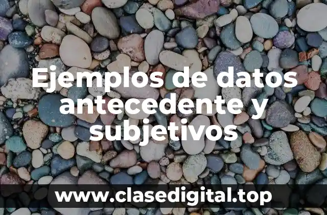 Ejemplos de datos antecedente y subjetivos