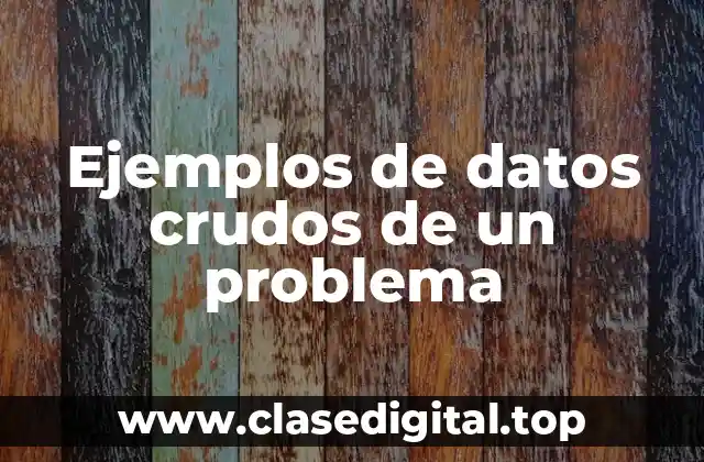 Ejemplos de datos crudos de un problema