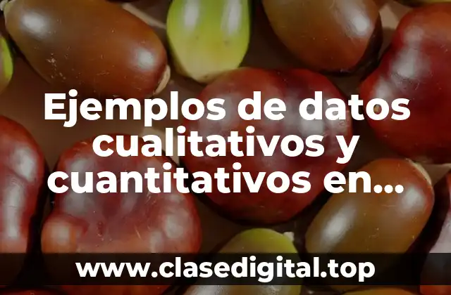 Ejemplos de datos cualitativos y cuantitativos en estadística
