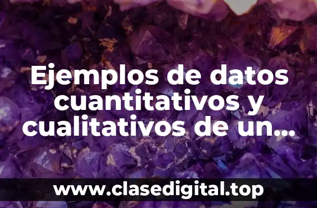 Ejemplos de datos cuantitativos y cualitativos de un proyecto social