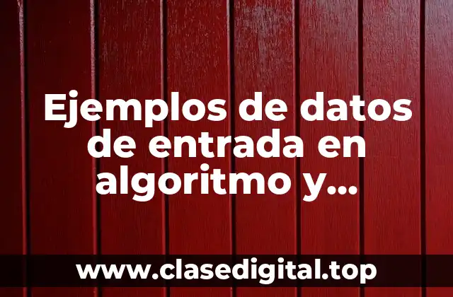 Ejemplos de datos de entrada en algoritmo y Significado