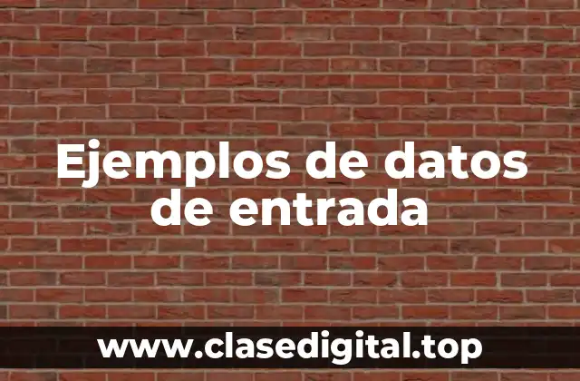 Ejemplos de datos de entrada