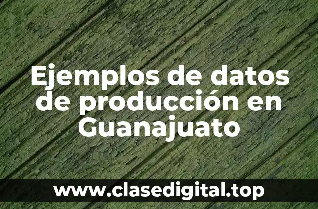 Ejemplos de datos de producción en Guanajuato