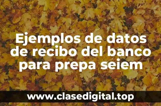 Ejemplos de datos de recibo del banco para prepa seiem