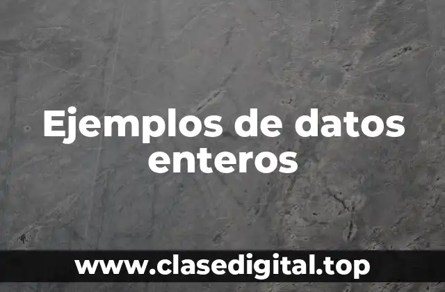 Ejemplos de datos enteros