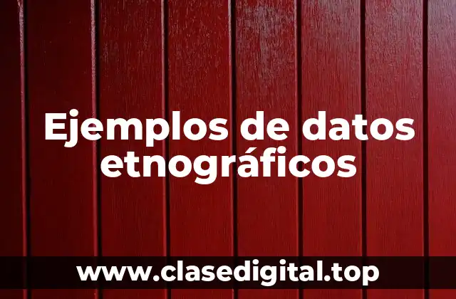 Ejemplos de datos etnográficos