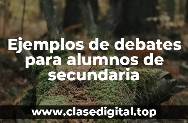 Ejemplos de debates para alumnos de secundaria