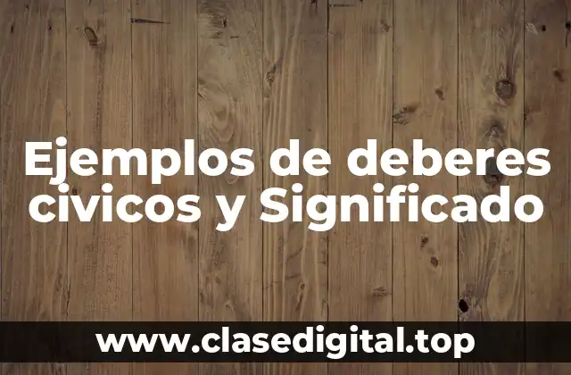 Ejemplos de deberes civicos y Significado