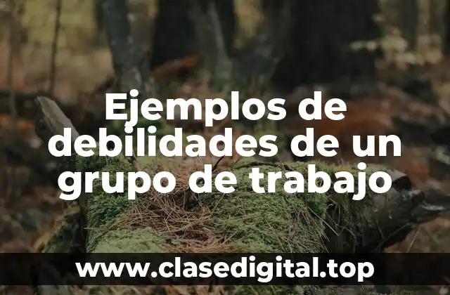 Ejemplos de debilidades de un grupo de trabajo