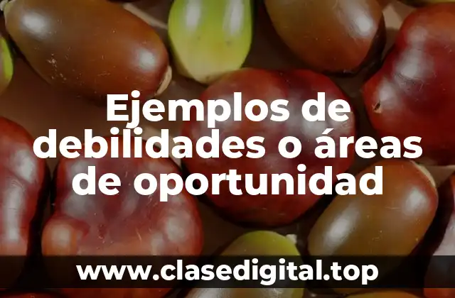 Ejemplos de debilidades o áreas de oportunidad