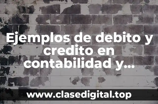 Ejemplos de debito y credito en contabilidad y Significado