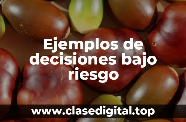 Ejemplos de decisiones bajo riesgo