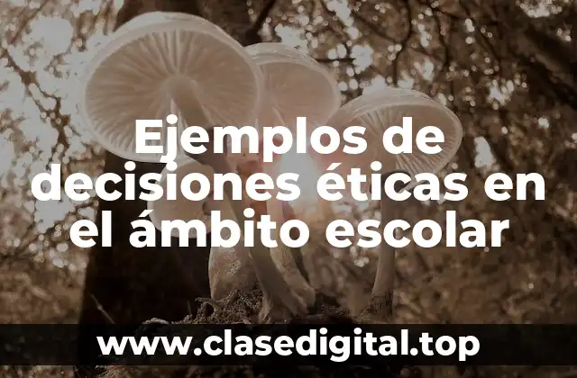 Ejemplos de decisiones éticas en el ámbito escolar
