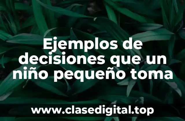 Ejemplos de decisiones que un niño pequeño toma
