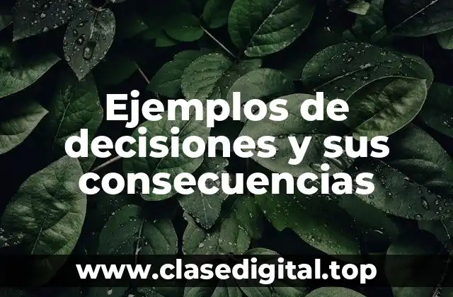 Ejemplos de decisiones y sus consecuencias