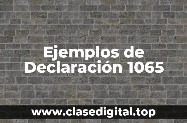 Ejemplos de Declaración 1065