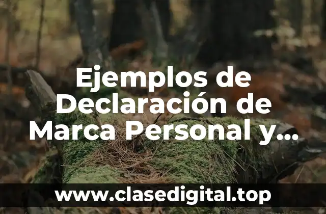 Ejemplos de Declaración de Marca Personal y Significado