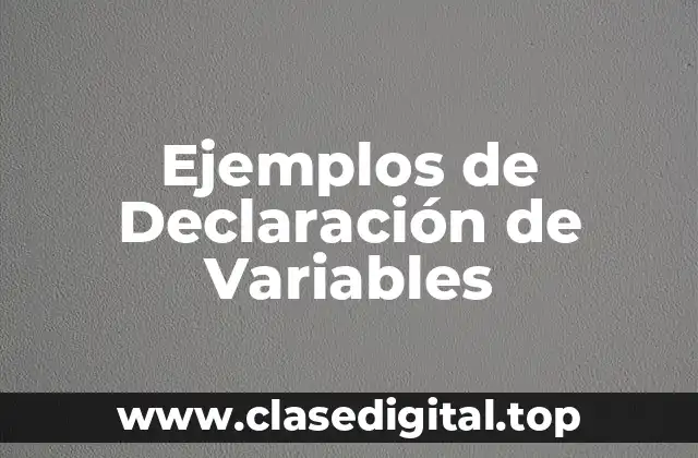 Ejemplos de Declaración de Variables