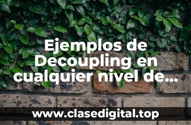 Ejemplos de Decoupling en cualquier nivel de gobierno y Significado