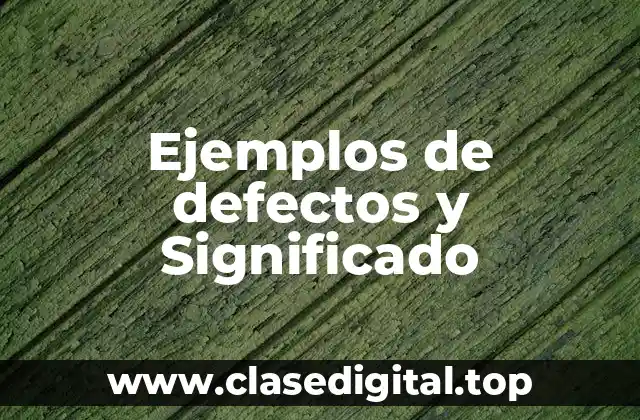 Ejemplos de defectos