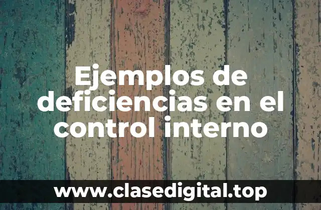 Ejemplos de deficiencias en el control interno