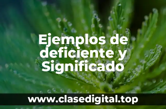 Ejemplos de deficiente y Significado