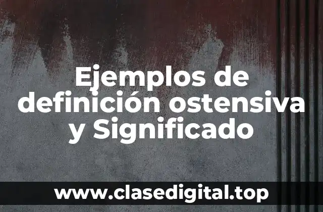 Ejemplos de definición ostensiva y Significado