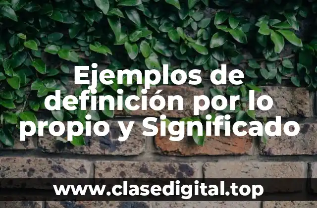 Ejemplos de definición por lo propio y Significado