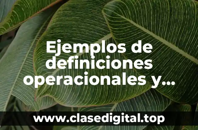 Ejemplos de definiciones operacionales y Significado