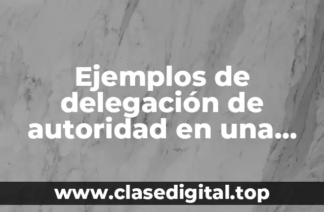 Ejemplos de delegación de autoridad en una empresa