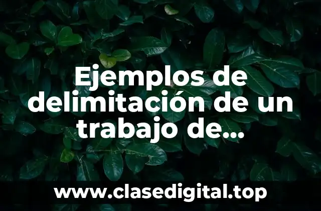 Ejemplos de delimitación de un trabajo de investigación