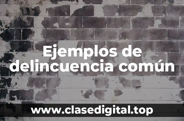 Ejemplos de delincuencia común