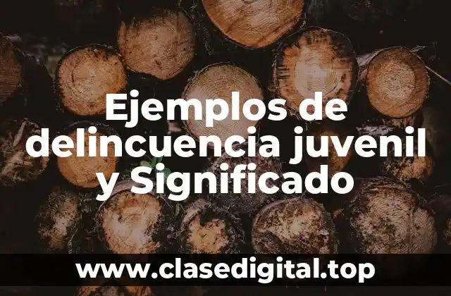 Ejemplos de delincuencia juvenil