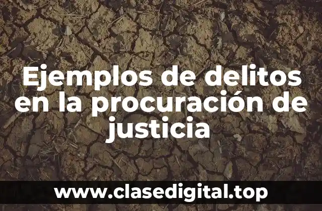 Ejemplos de delitos en la procuración de justicia