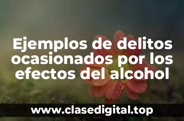 Ejemplos de delitos ocasionados por los efectos del alcohol