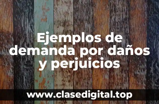 Ejemplos de demanda por daños y perjuicios