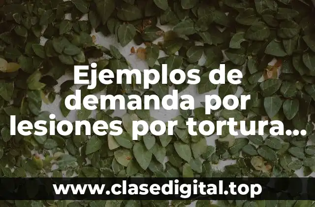 Ejemplos de demanda por lesiones por tortura en México y Significado