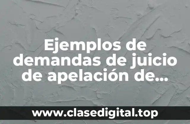 Ejemplos de demandas de juicio de apelación de proceso electoral