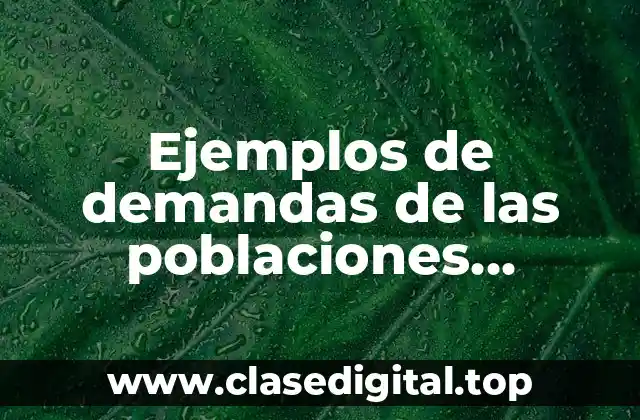 Ejemplos de demandas de las poblaciones marginadas urbanas y rurales