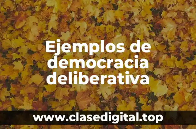 Ejemplos de democracia deliberativa