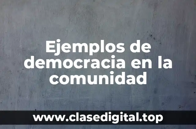 Ejemplos de democracia en la comunidad