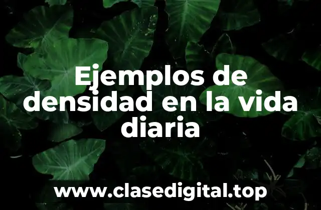 Ejemplos de densidad en la vida diaria