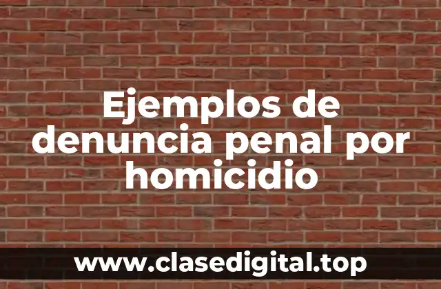 Ejemplos de denuncia penal por homicidio